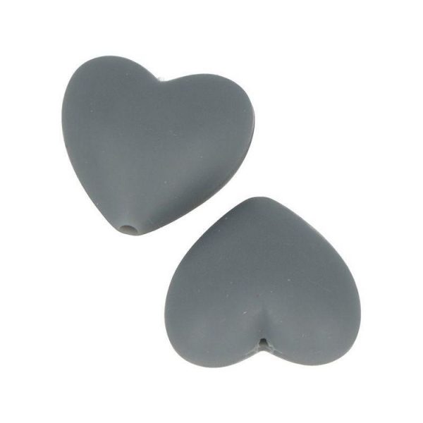 Artemio 2 Perles Silicone Coeur – 29 X 19 X 12 Mm – Gris 1