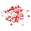 Paris Prix Lot De 63 Perles Rondes Bois 1-2cm Corail & Blanc 11