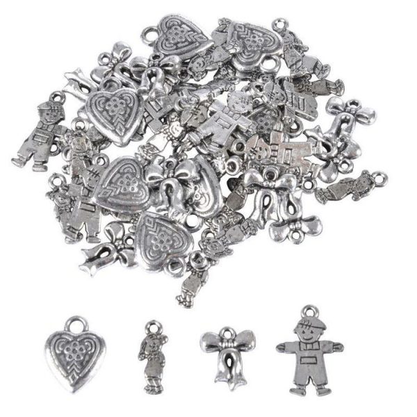 Paris Prix Lot De Perles Fantaisie Amitié 12cm Argent 1