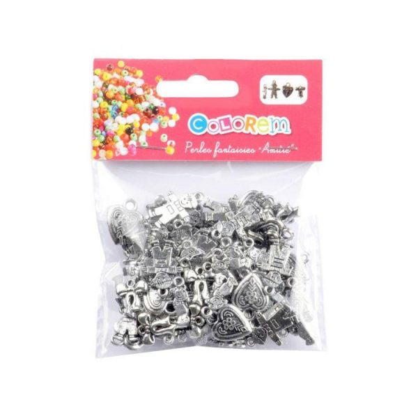 Paris Prix Lot De Perles Fantaisie Amitié 12cm Argent 3