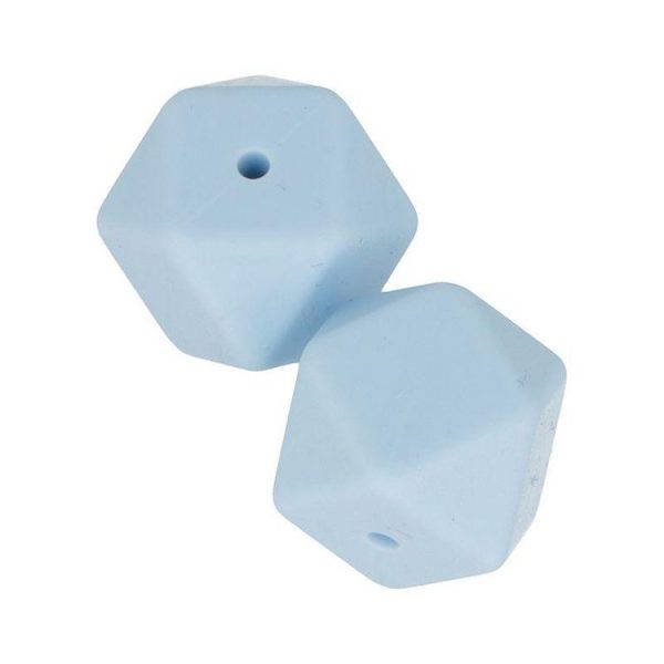 Artemio 2 Perles Silicone Hexagonales – 17 Mm – Bleu Pastel 3