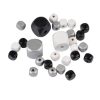 Paris Prix Lot De 27 Perles En Bois Cube 1-2cm Argent & Noir 10