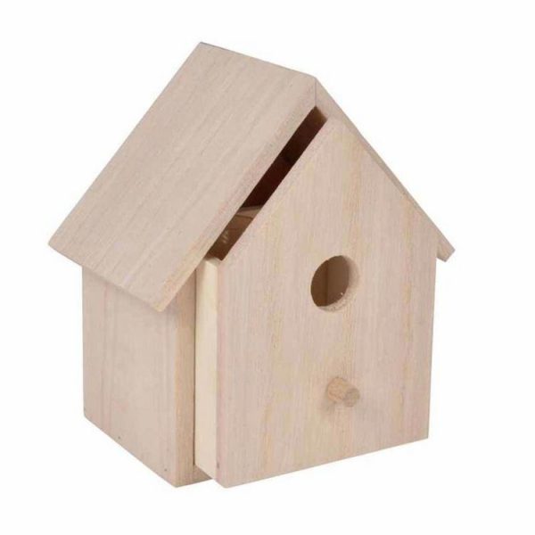 Paris Prix Nichoir & Tiroir Pour Oiseau A Personnaliser 15cm Naturel 1