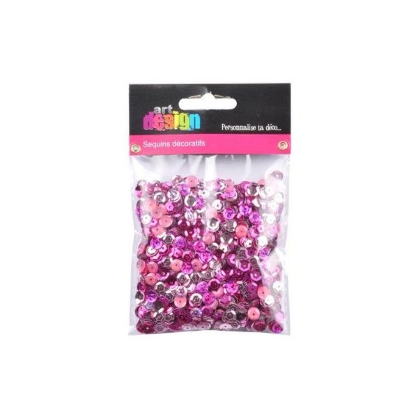 Paris Prix Lot De Sequins Déco Créatifs 14cm Framboise 3