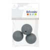 Artemio 3 Perles Silicone Rondes – 15 Mm – Gris 5