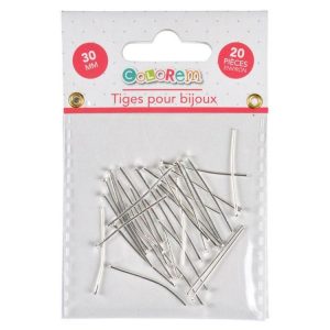 Paris Prix Lot De Tiges Pour Bijoux 20 Pièces 3cm Argent 6