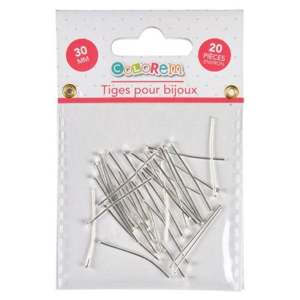 Paris Prix Lot De Tiges Pour Bijoux 20 Pièces 3cm Argent 3