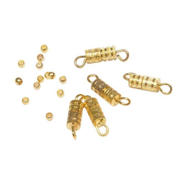 Paris Prix Lot De 5 Fermoirs à Vis Colliers 7cm Or 1