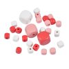 Paris Prix Lot De 27 Perles En Bois Cube 1-2cm Corail & Blanc 10