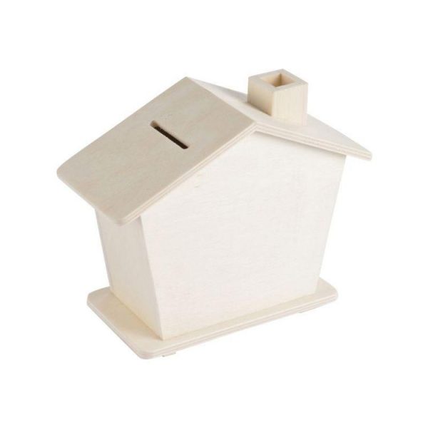 Paris Prix Tirelire à Peindre Maisonnette 14cm Naturel 1
