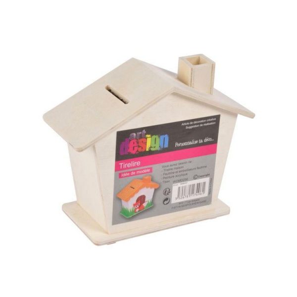 Paris Prix Tirelire à Peindre Maisonnette 14cm Naturel 4