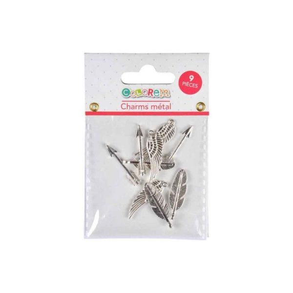 Paris Prix Lot De 9 Charms En Métal Comme Le Vent Argent 3