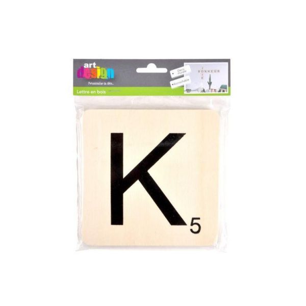 Paris Prix Décoration Murale En Bois Lettre K 15x15cm Naturel 3