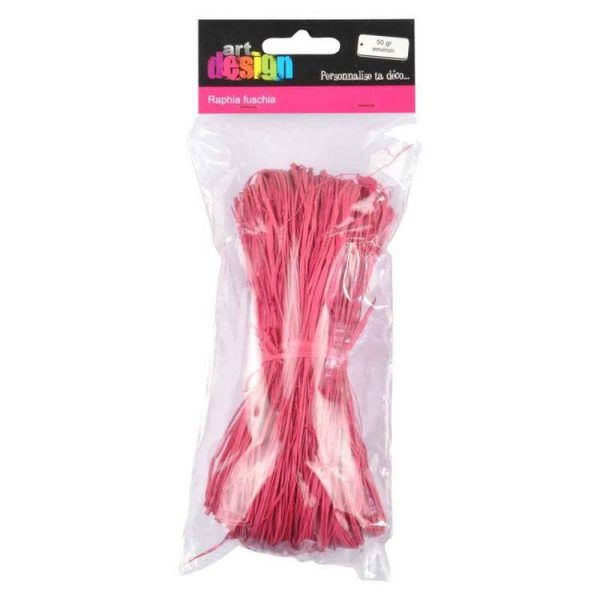 Paris Prix Raphia Avec Ficelle 50g Fuchsia 3