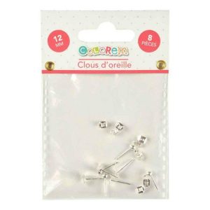 Paris Prix Lot De 8 Clous D’Oreille Anneau & Disque 1cm Argent 6