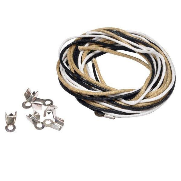 Paris Prix Lot De Lacets Avec Arrêtoirs En Coton Créa 9cm Naturel 1