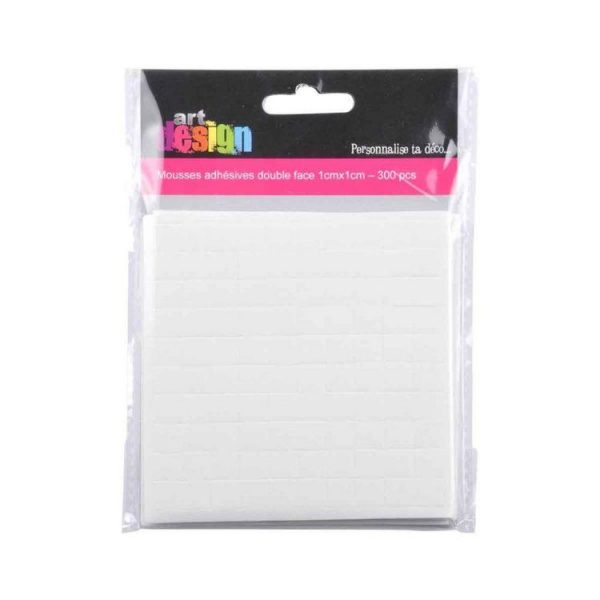 Paris Prix Lot De 300 Carrés De Mousse Adhésive 1cm Blanc 3