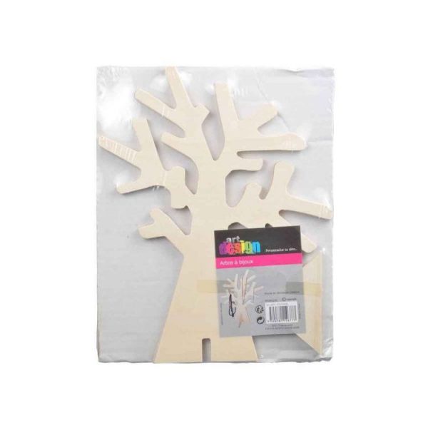 Paris Prix Arbre à Bijoux En Bois A Personnaliser 28cm Beige 3