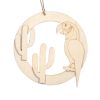 Paris Prix Décoration En Bois Cactus & Perroquet 14cm Naturel 10