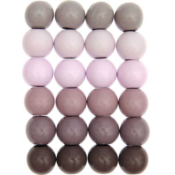 Youdoit 24 Perles Rondes – Bois Tons Roses – 25 Mm 3