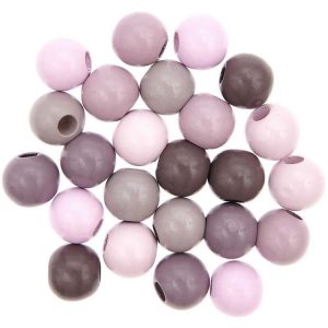 Youdoit 24 Perles Rondes – Bois Tons Roses – 25 Mm 9