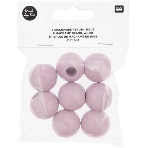 Youdoit 8 Perles Rondes – Bois Rose – 25 Mm 1