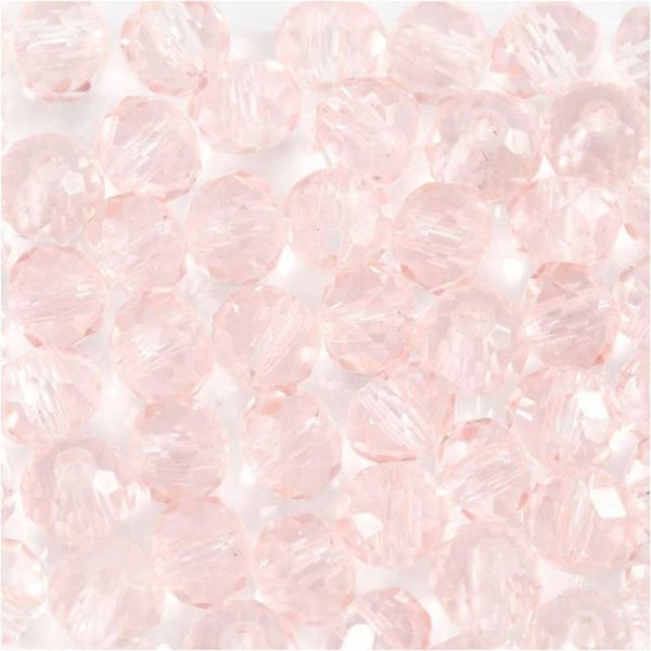 Youdoit 45 Perles En Verre à Facettes Rondes Ø 4 Mm – Rose Clair 1