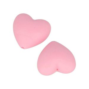 Artemio 2 Perles Silicone Coeur – 29 X 19 X 12 Mm – Rose 6