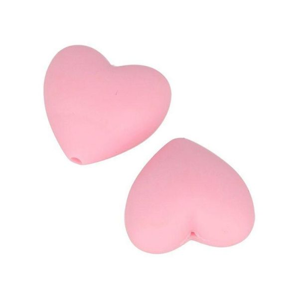 Artemio 2 Perles Silicone Coeur – 29 X 19 X 12 Mm – Rose 3