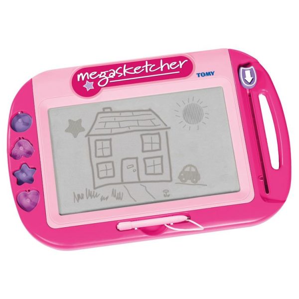 TOMY Jeu Ardoise Effaçable – Megasketcher Rose Facile à Effacer 1