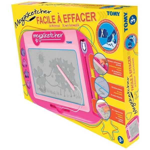 TOMY Jeu Ardoise Effaçable – Megasketcher Rose Facile à Effacer 4