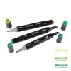 Paris Prix Lot De 3 Marqueurs Double Pointe 15cm Vert 7
