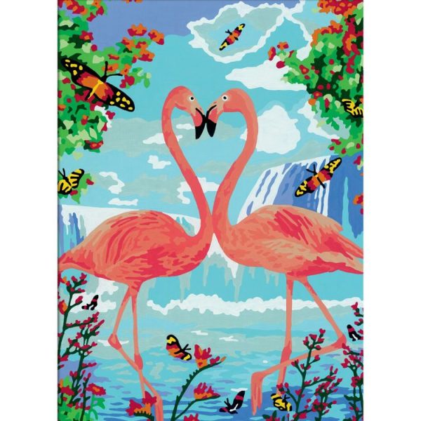 RAVENSBURGER Tableau Flamants Roses Amoureux / Flamingo Love – 24×30 Cm – CreArt 3