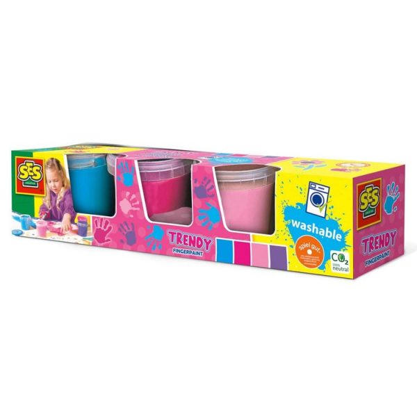 SES Creative Peinture à Doigts 4 Pots De 150 Ml : Girly 1