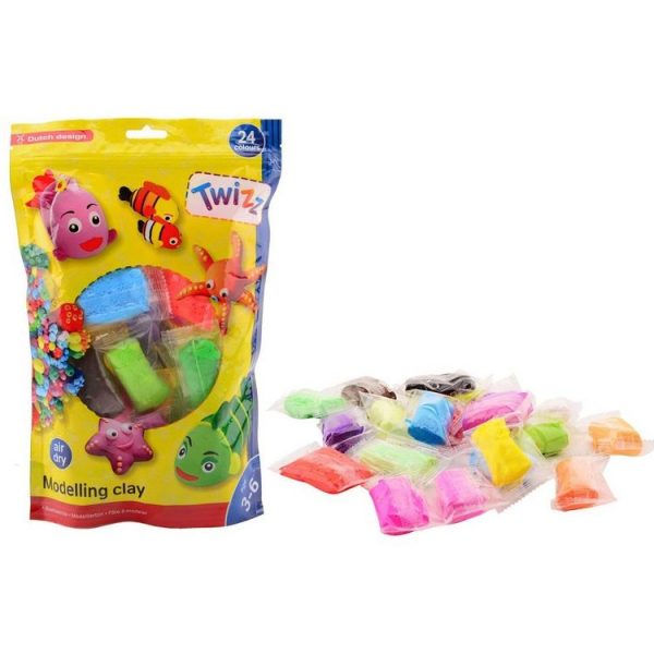 24 Bloc D’argile Multicolore Modelage Fimo Cube Pate 1