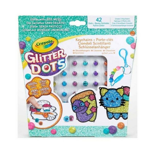 GOLIATH Loisirs Créatives – Perles Décoratives Scintillantes Crayola : Ensemble De Porte-clés 3