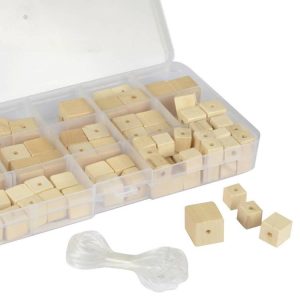 Homea Décoration Bijouterie Créative 85 Perles En Bois Cubes 6