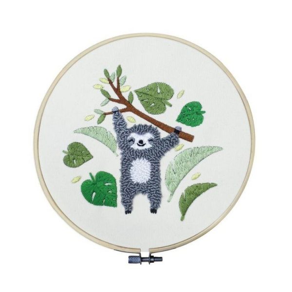 Paris Prix Kit Complet Punch Needle Paresseux 21cm Blanc 3