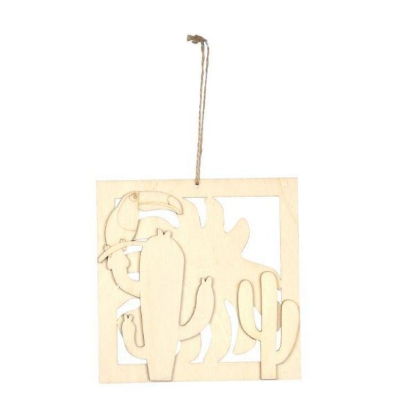 Paris Prix Décoration En Bois Cactus & Toucan 15cm Naturel 3